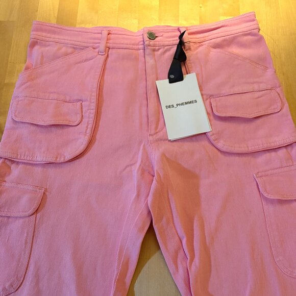 Des Phemmes SS22 Baby Pink Cargo Pants – New With Tags – IT 38 - Picture 8 of 15
